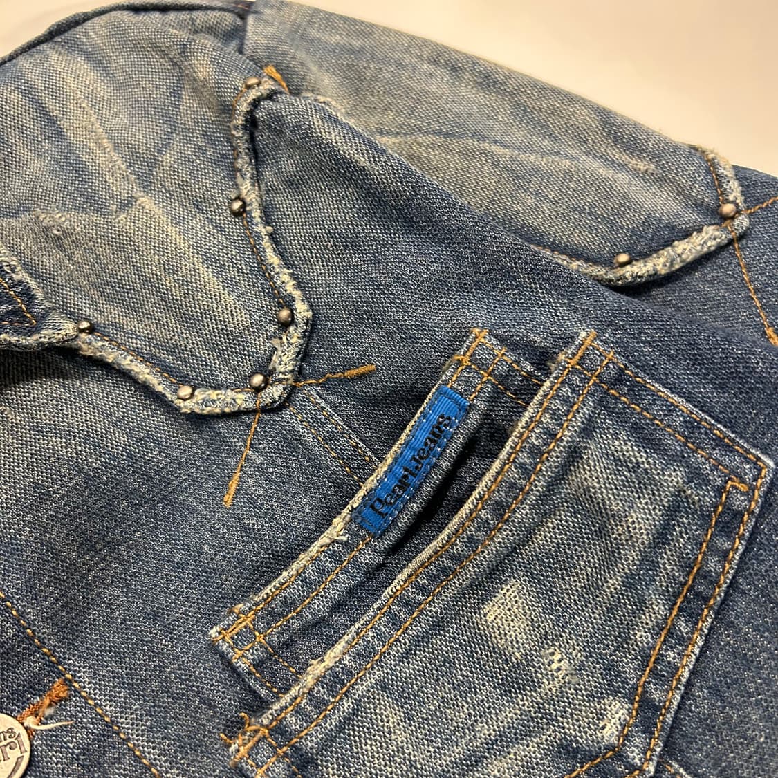 [L] pearl jeans 스터드 웨스턴 데님 자켓 청자켓 A886 상품이미지4