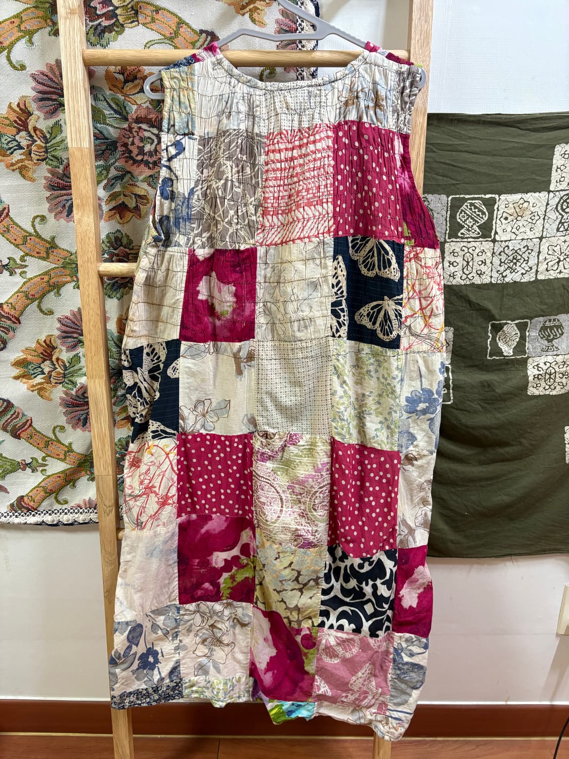 히피 모리 하구미 패치 워크 나시 원피스  상품이미지4