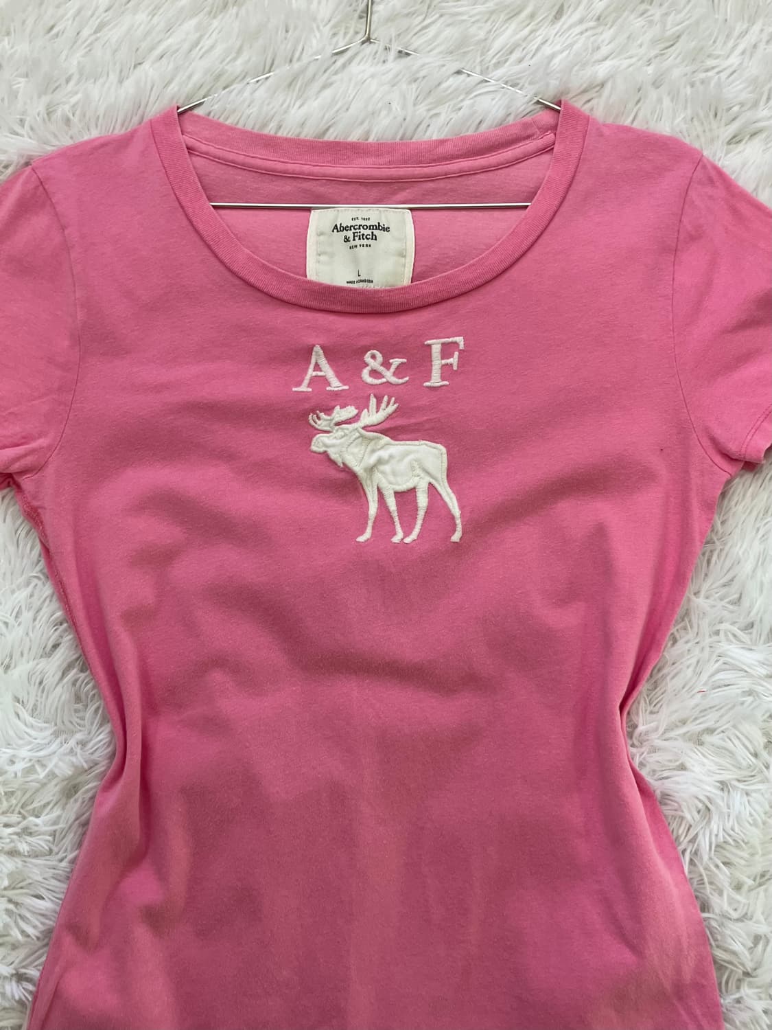 빈티지 아베크롬비 베이비 핑크 반팔 1054 y2k 스트릿 갸루 펑키 일 상품이미지5