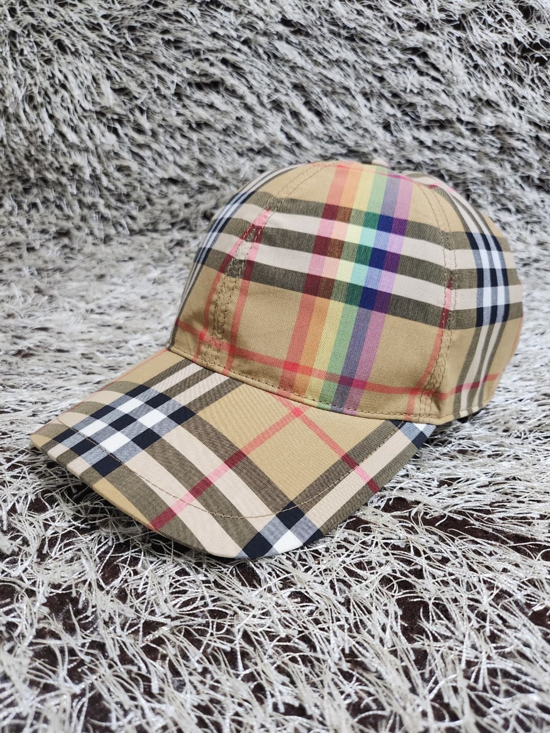 M/L 버버리 레인보우 체크 볼캡 모자 4077526 상품이미지1