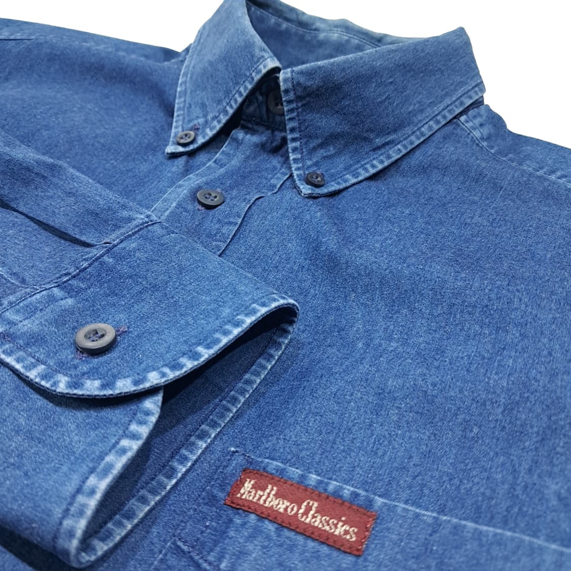 CL374 L 말보로클래식 90s 포르투갈산 인디고 데님셔츠 남방 상품이미지4