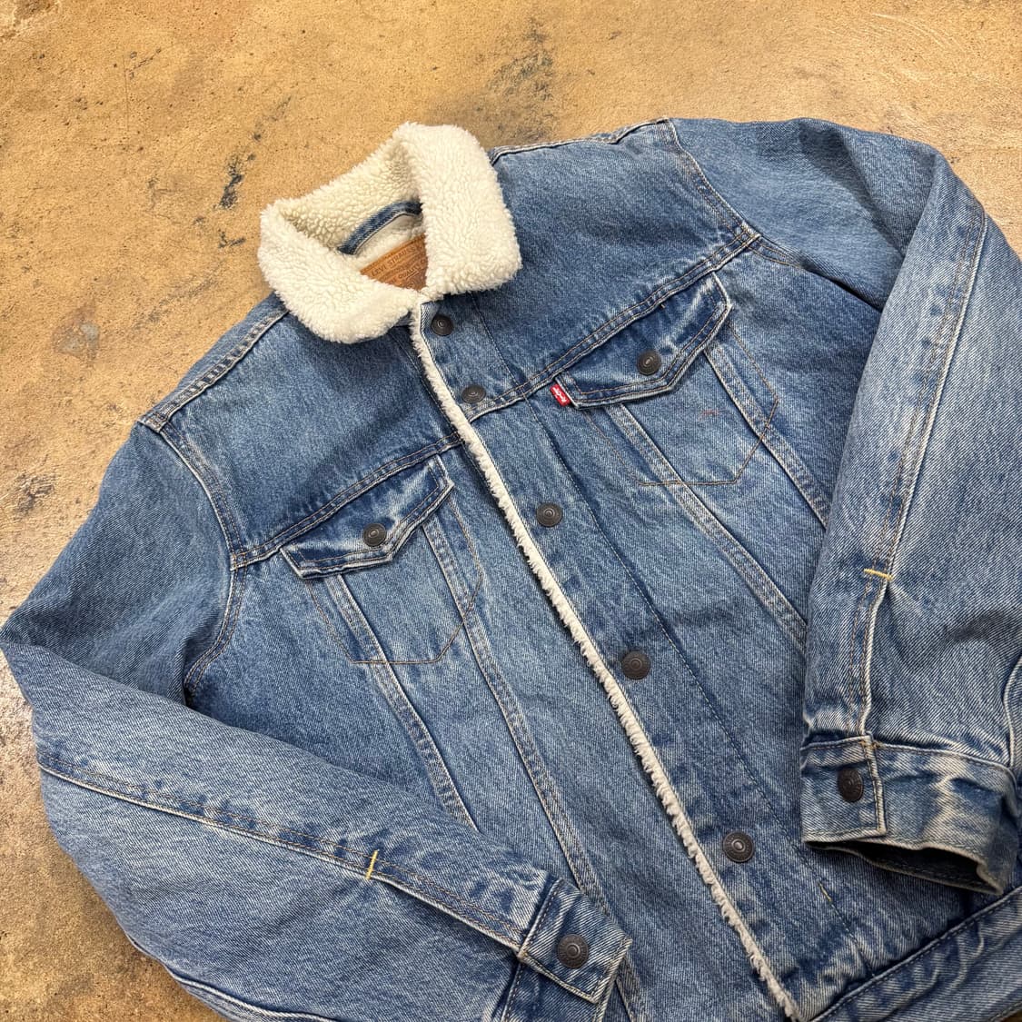[정품/M] 리바이스 청자켓 데님 쉐르파 트러커 자켓 b14 상품이미지1
