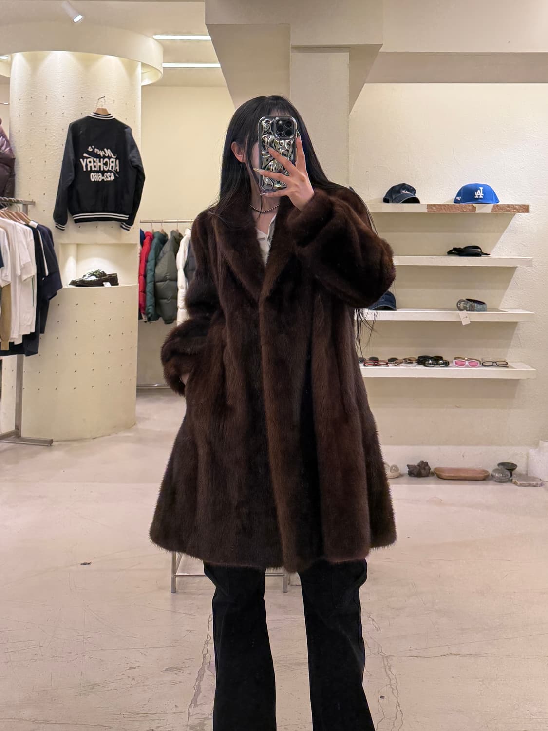 르파르 리얼 퍼 코트 브라운 U1036 상품이미지1