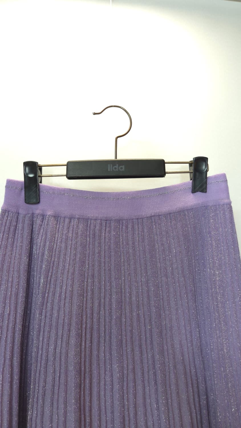 한섬 오즈세컨 바이올렛 글리터 플리츠 밴딩 롱스커트 M 사이즈 상품이미지4