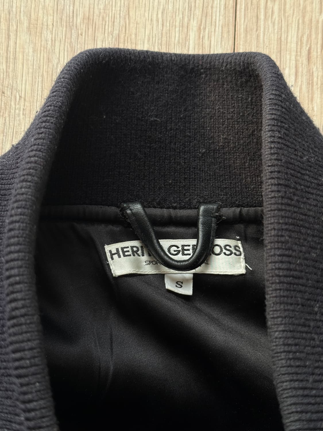 헤리티지 플로스 레더 바시티 자켓 / S 상품이미지2