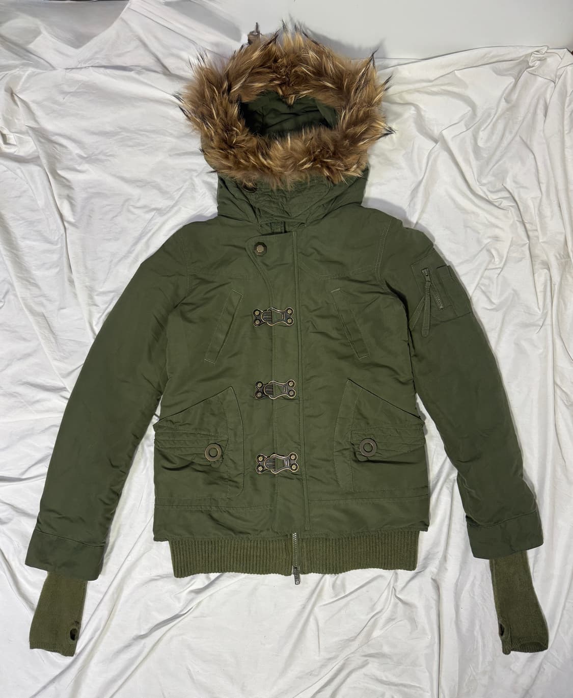 Sly n3b 라쿤 퍼 밀리터리 후드 파카 y2k lgb goa  상품이미지4