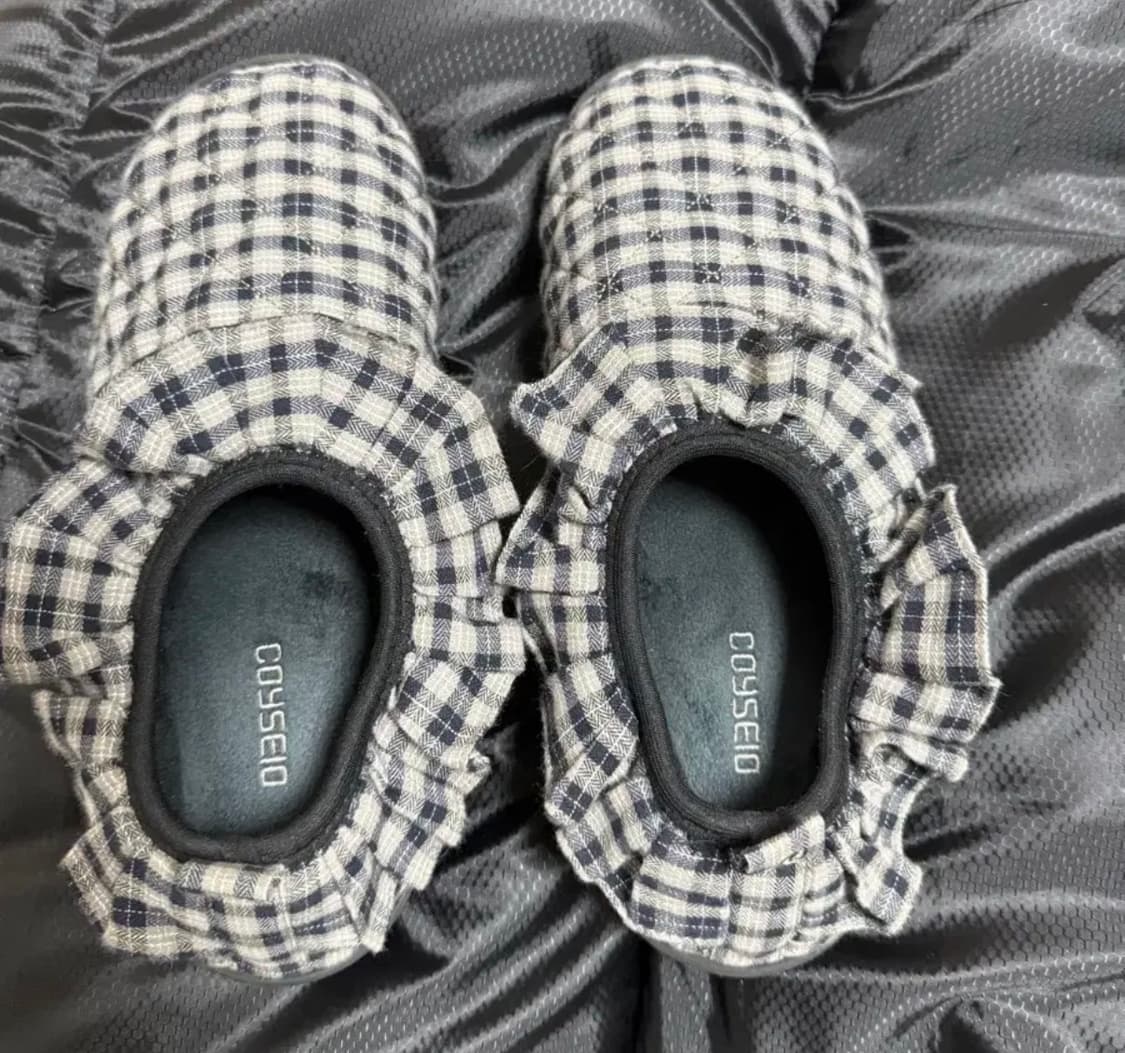 스부 x 코이세이오 플러프 체크 패딩 슈즈 체크 1사이즈 상품이미지1