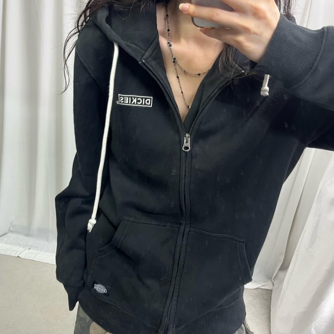 Dickies black hood zip-up 상품이미지3