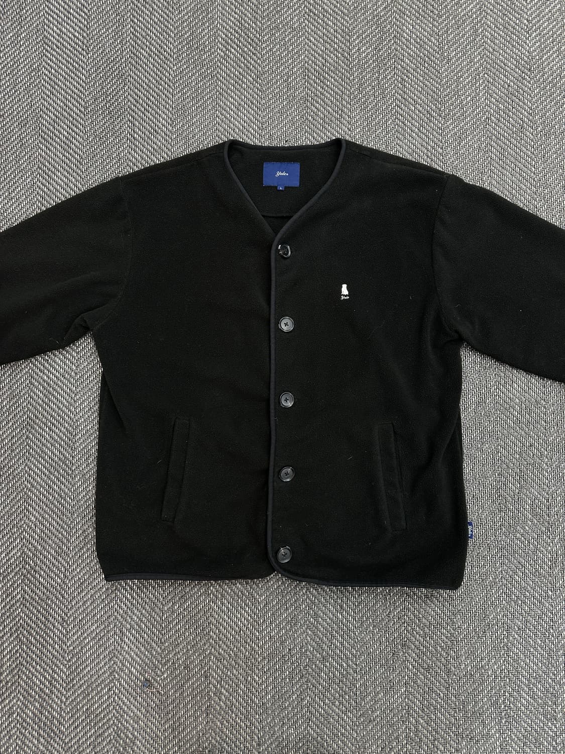 예일 후리스 가디건 블랙 상품이미지2