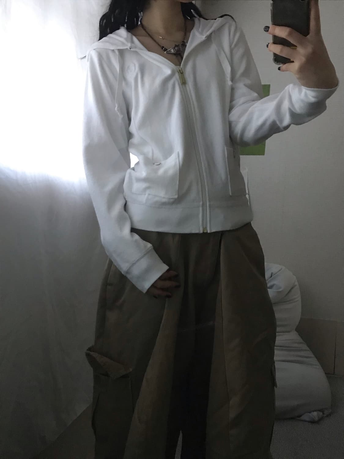 타미힐피거 화이트 벨루어 후드집업 상품이미지3