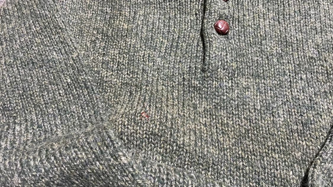 JPN 00s 일본 빈티지 울혼방 아메카지 멜란지그린 헨리넥 니트 스웨터 상품이미지9