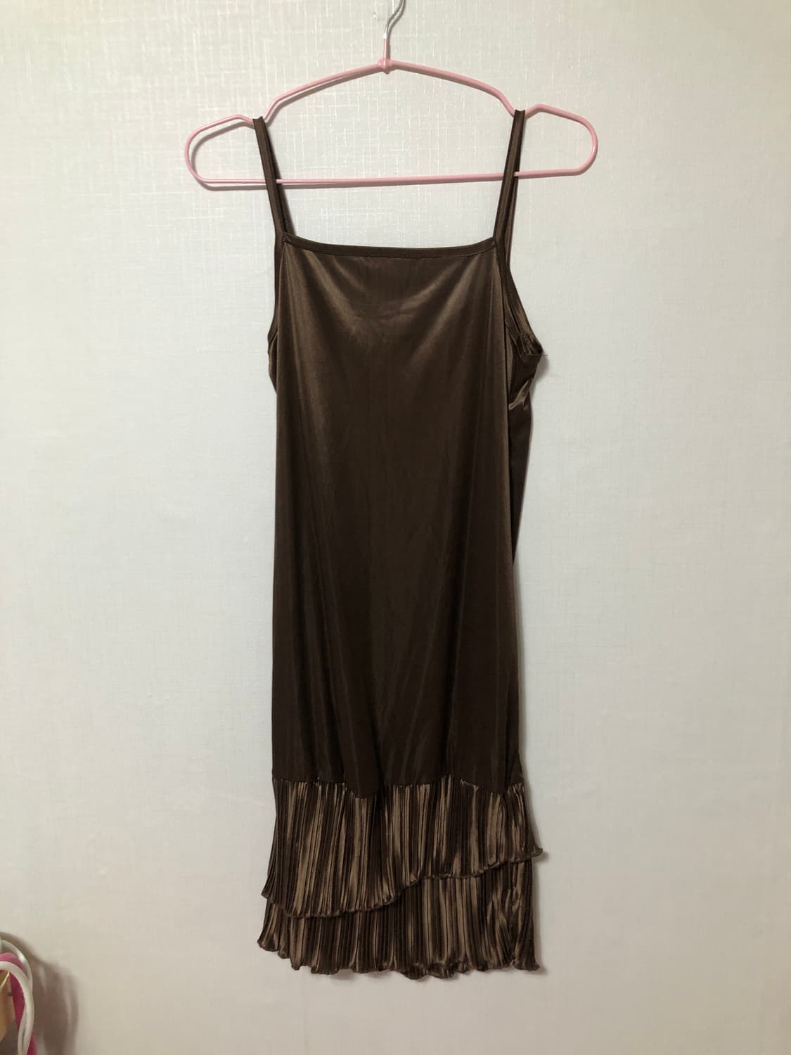 Dark Brown Satin Frill Slip 상품이미지3
