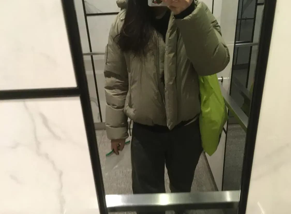 무스너클 코야 크롭 패딩 세이지 컬러 상품이미지2