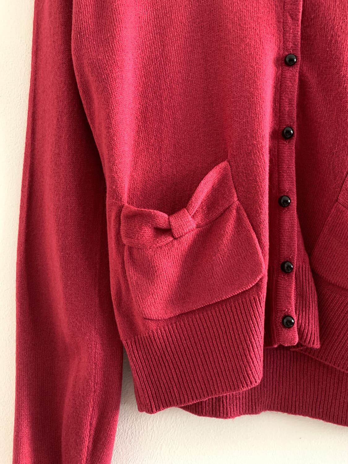 (Vintage)Pocket ribbon button cardigan 상품이미지4