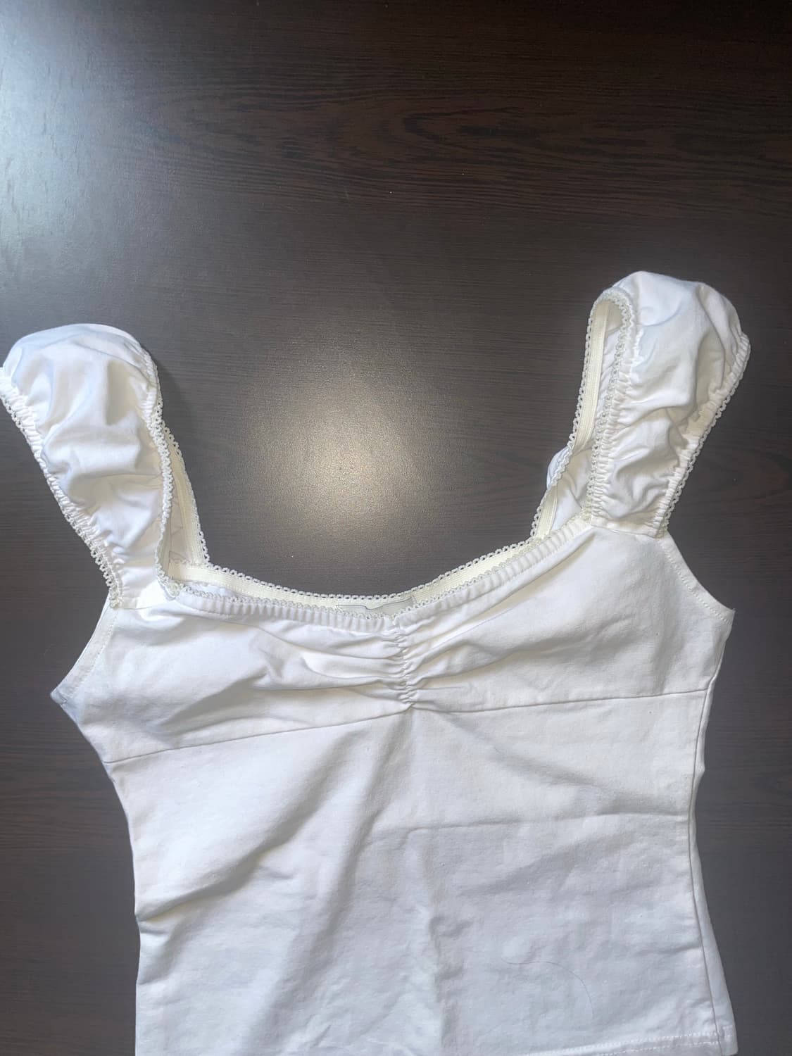 퍼프 크롭 셔링 슬리브리스 상품이미지2