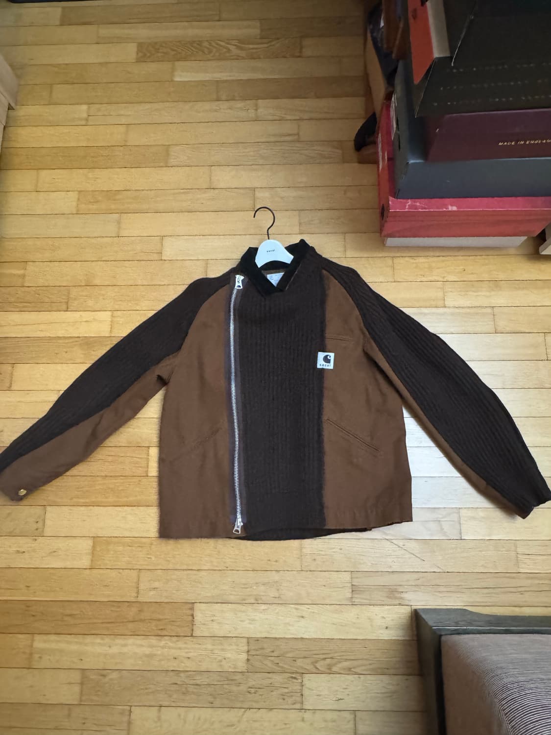 사카이 칼하트 덕 울 니트 블루종 25fw 상품이미지2