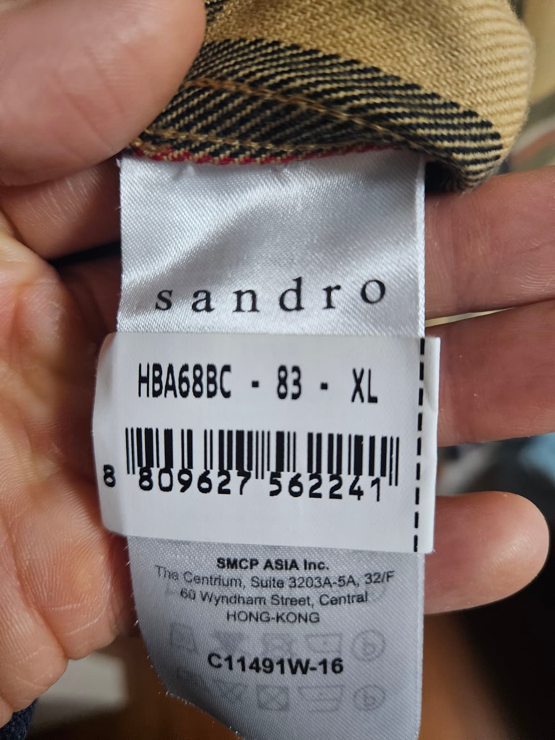 [XL] 산드로옴므 체크셔츠 팝니다. 상품이미지5