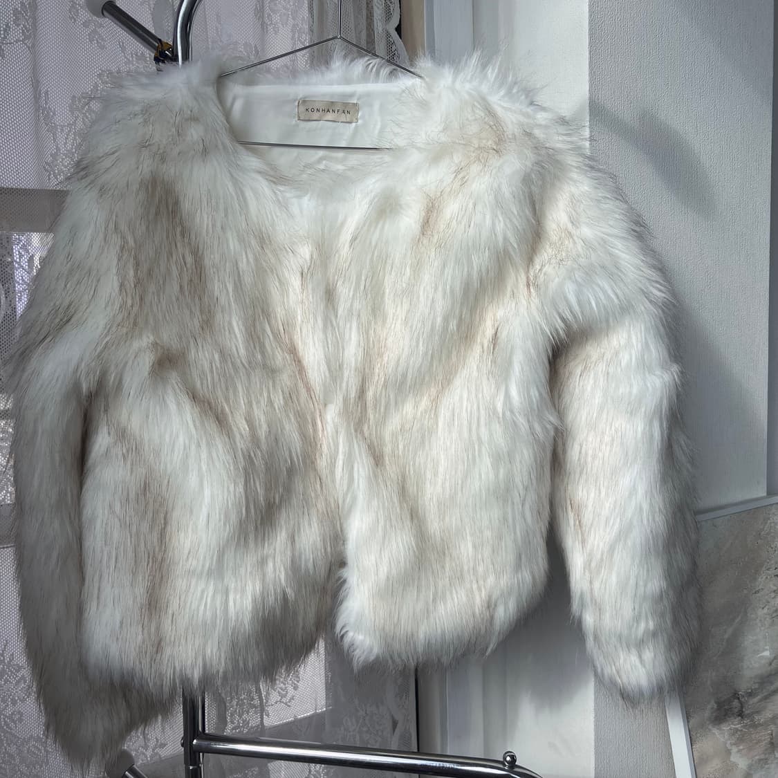 [새상품]아이보리 믹스 브라운 페이크 퍼자켓 상품이미지5