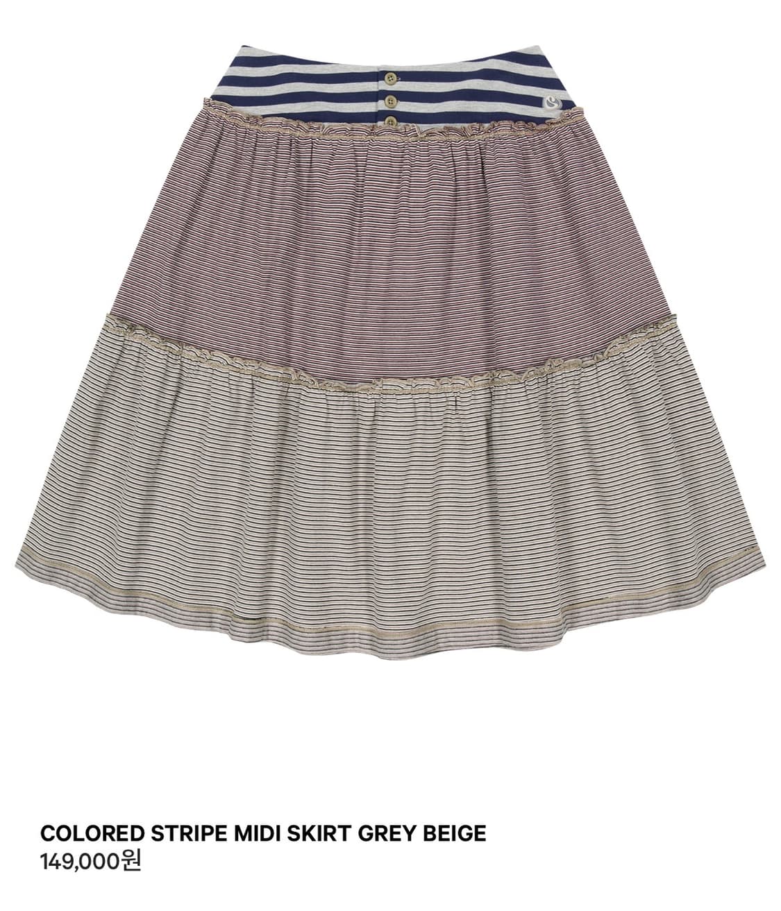 코이세이오 컬러드 스트라이프 미디 스커트 0사이즈 상품이미지1