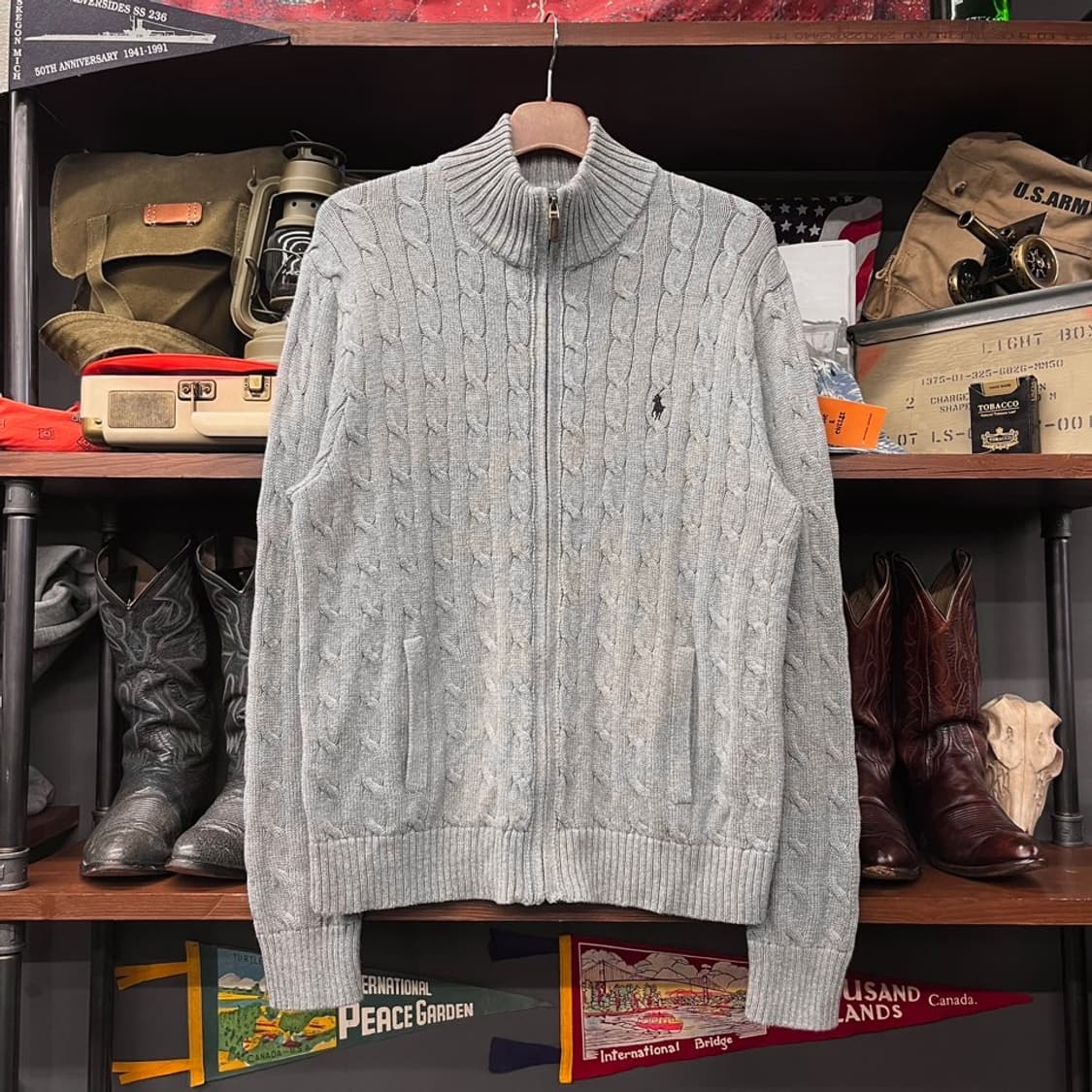 폴로 랄프로렌 꽈배기 집업 니트 스웨터 N461 상품이미지1