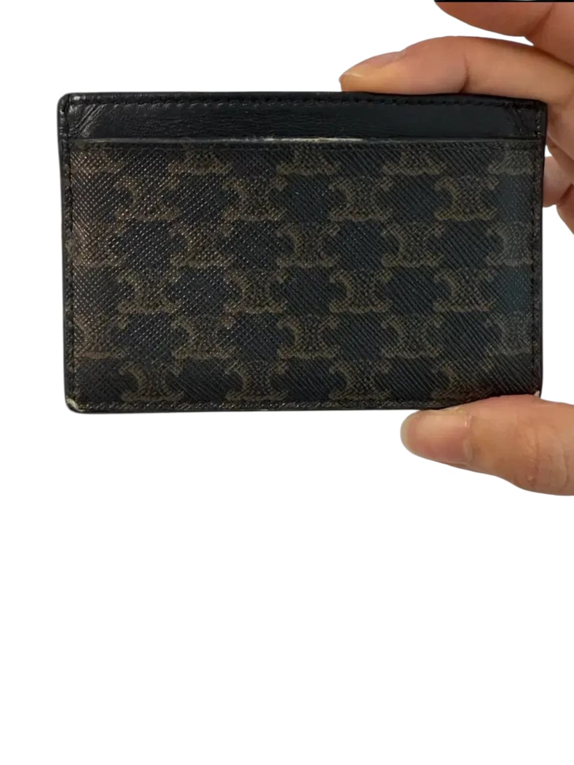 셀린느 정품 트리옹프 캔버스 카프스킨 카드 홀더 카드지갑 풀박스 판매합니 상품이미지3