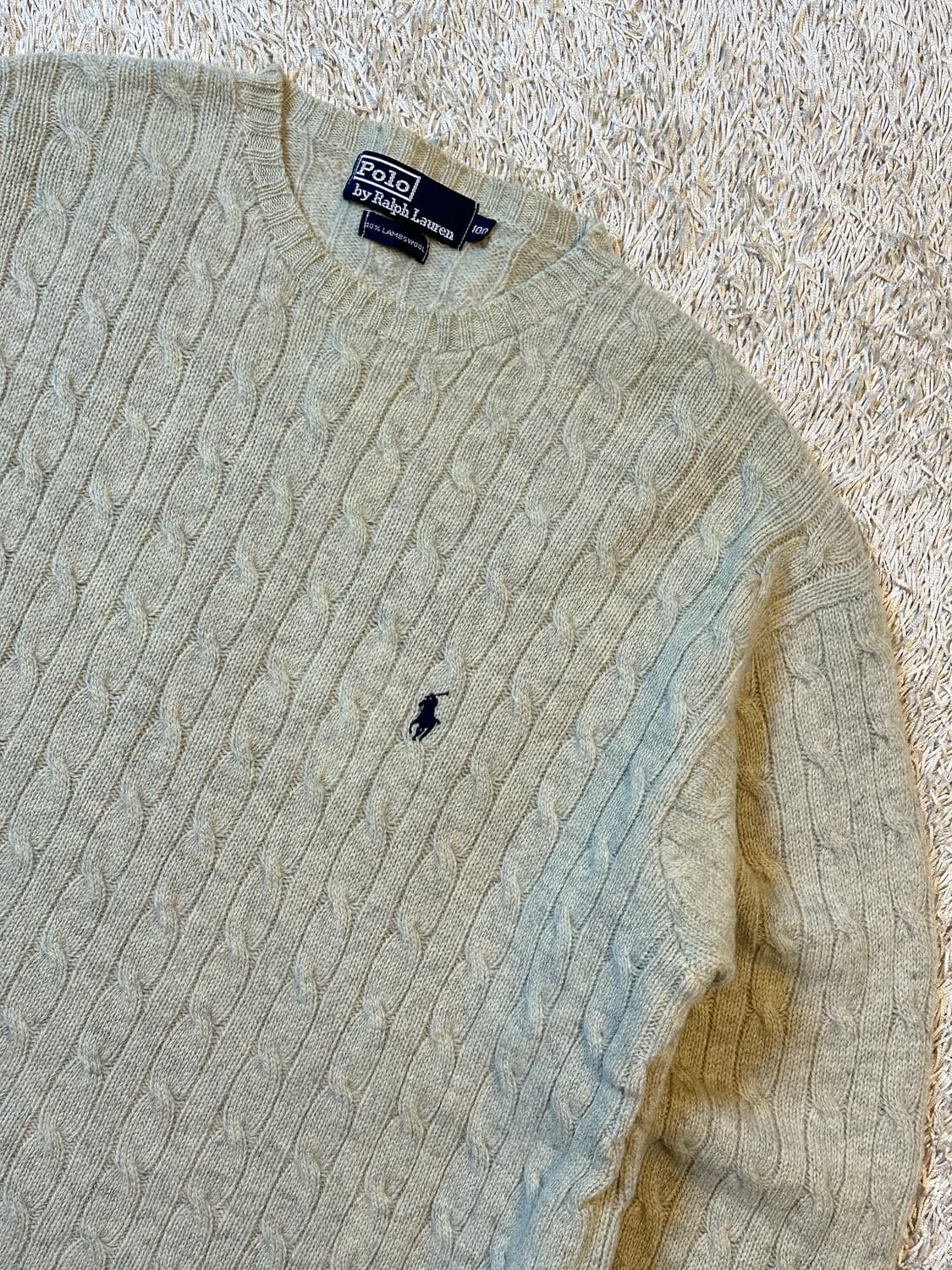 폴로 랄프로렌 네이비포니 케이블 램스울 꽈배기 니트 그레이 상품이미지2