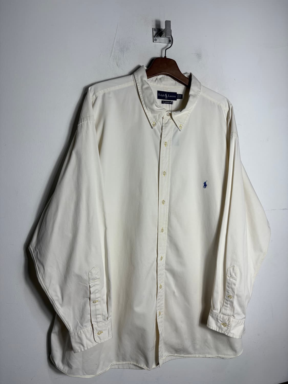 Polo 빅사이즈 옐로우 스티치 아이보리 셔츠 상품이미지2