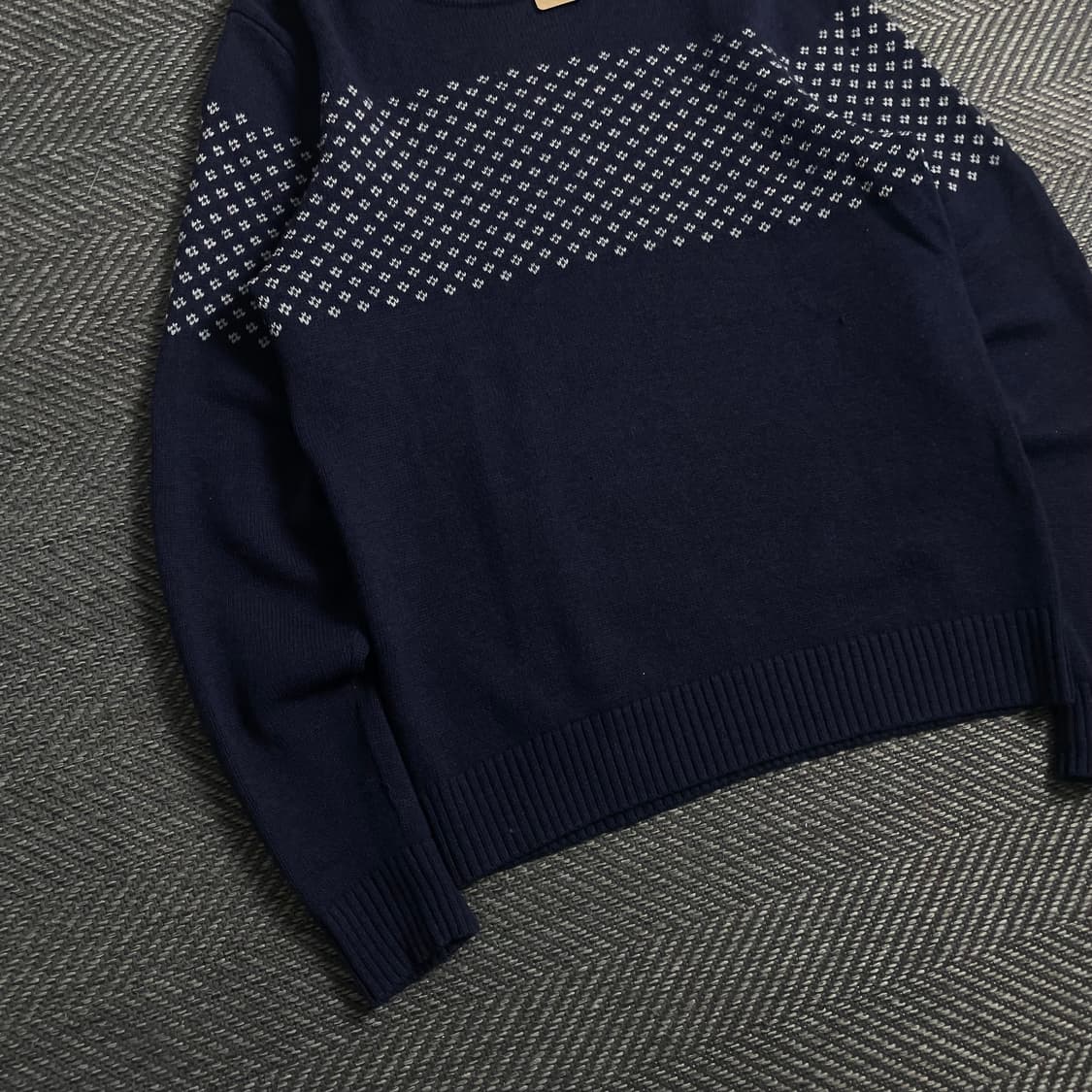 타미힐피거 패턴 라운드넥 니트 네이비o 5022 상품이미지3