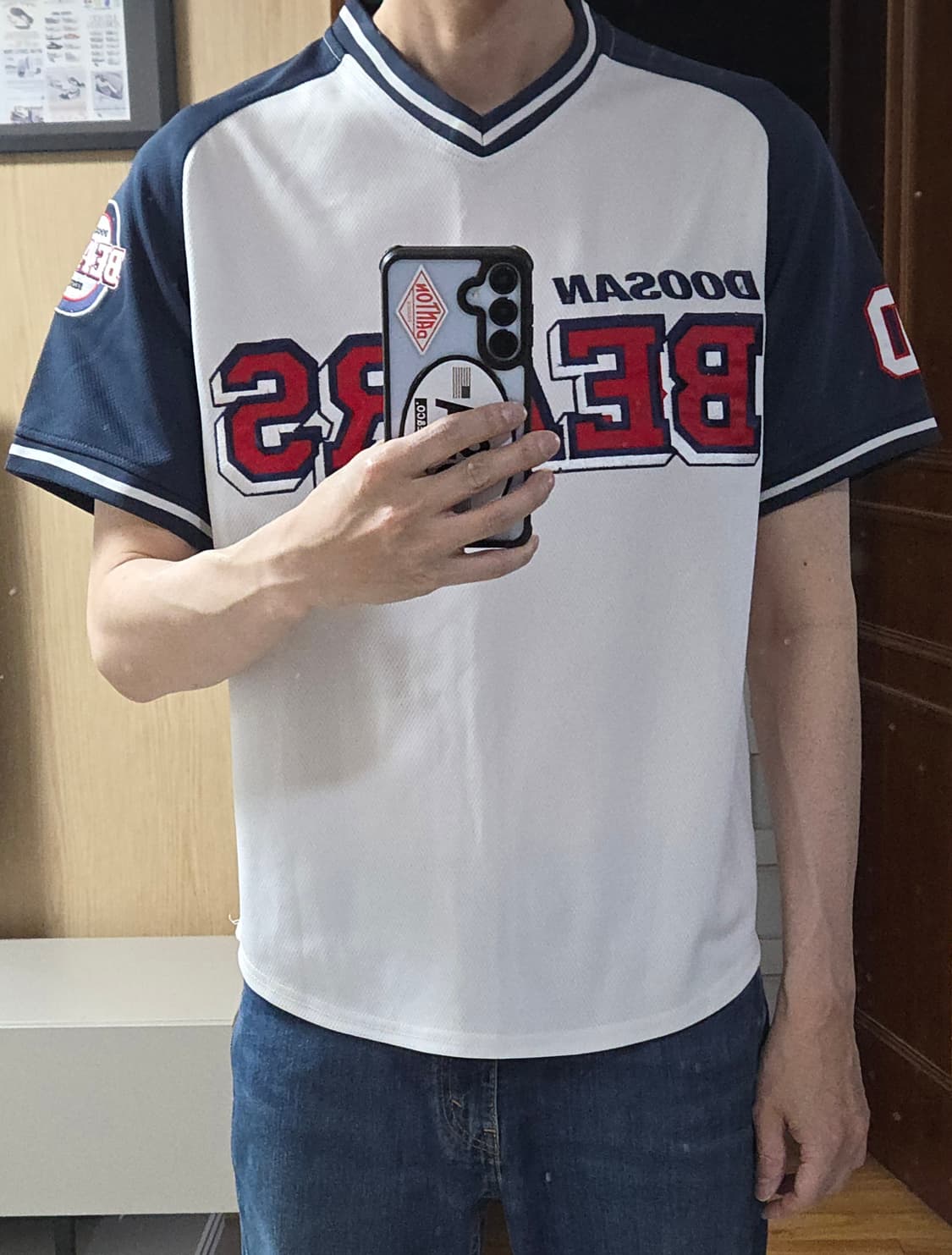 (착샷) 두산베어스 유니폼 져지 블루매직 반팔 레트로 상품이미지9