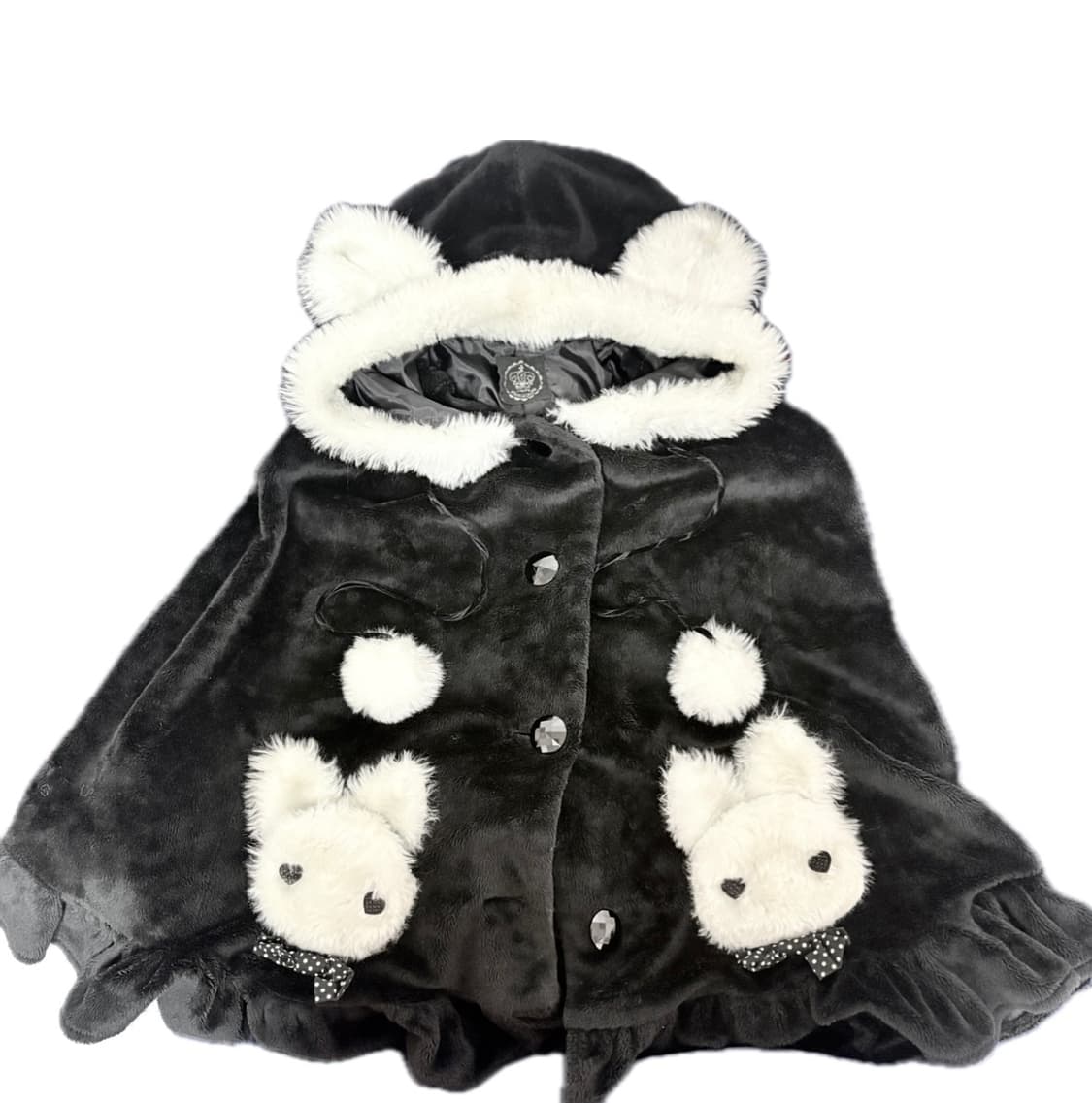 토끼 귀 후드 망토 블랙 케이프 코트 히메갸루 양지뢰 로리타 우사미미 상품이미지1