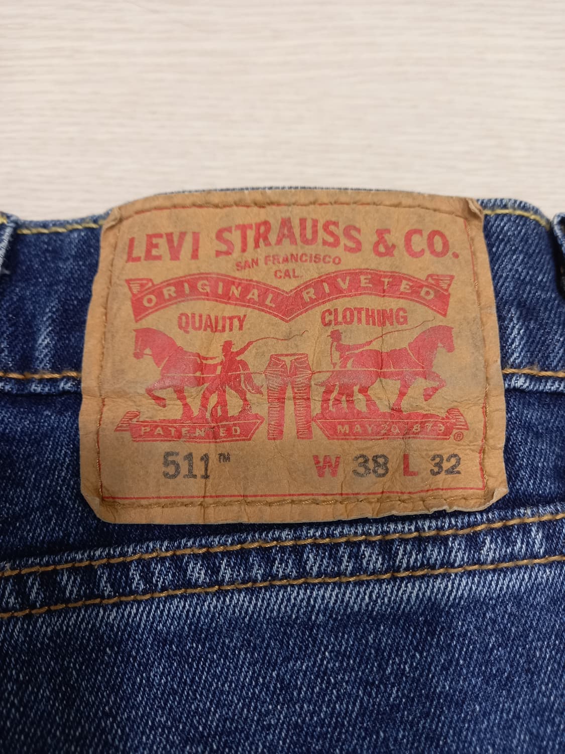 38 리바이스511 워싱 스판 슬림일자진 38-154 상품이미지5