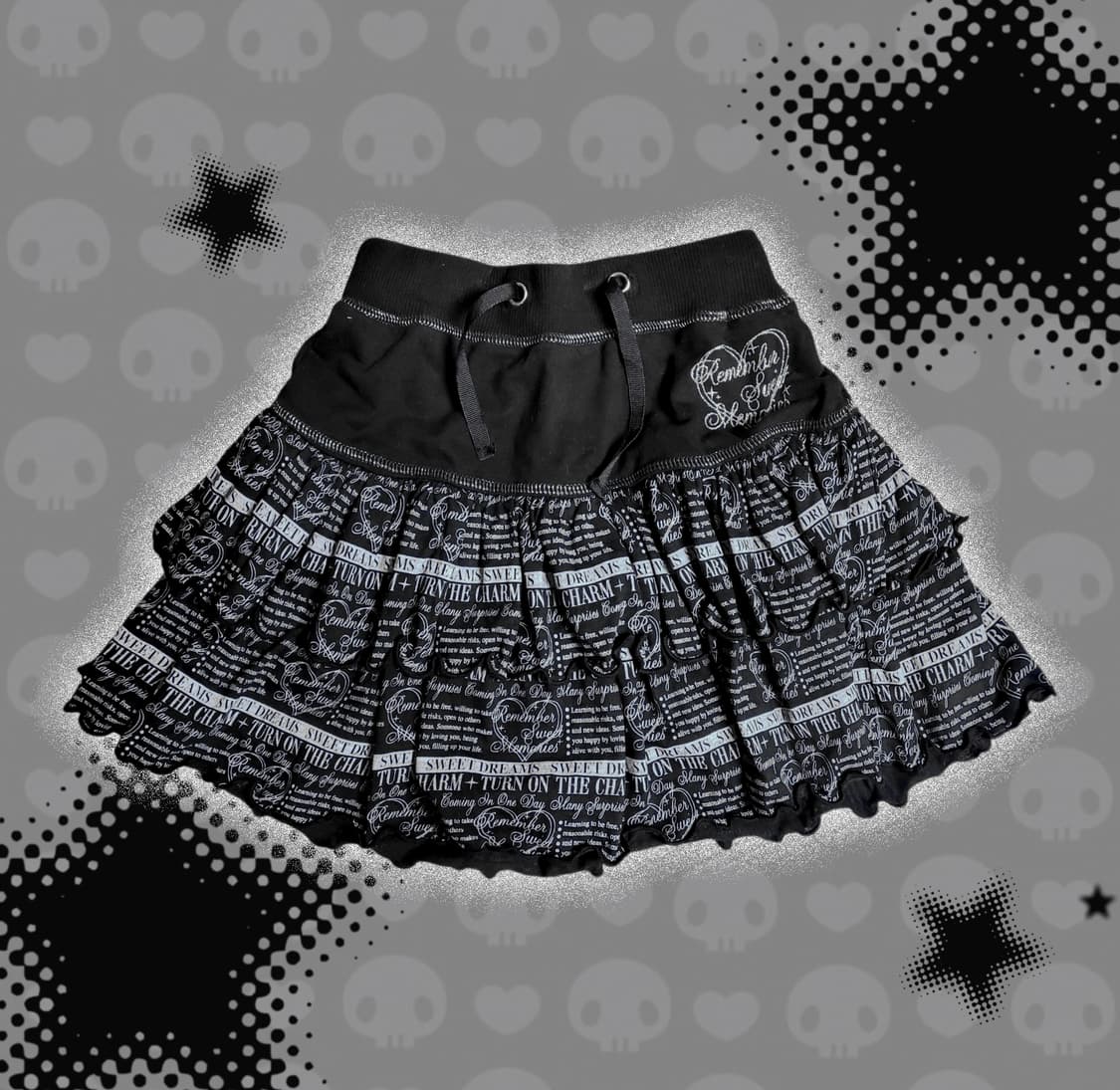 펑크 키치 갸루 공겜여주 / 레터링 캉캉치마 상품이미지1