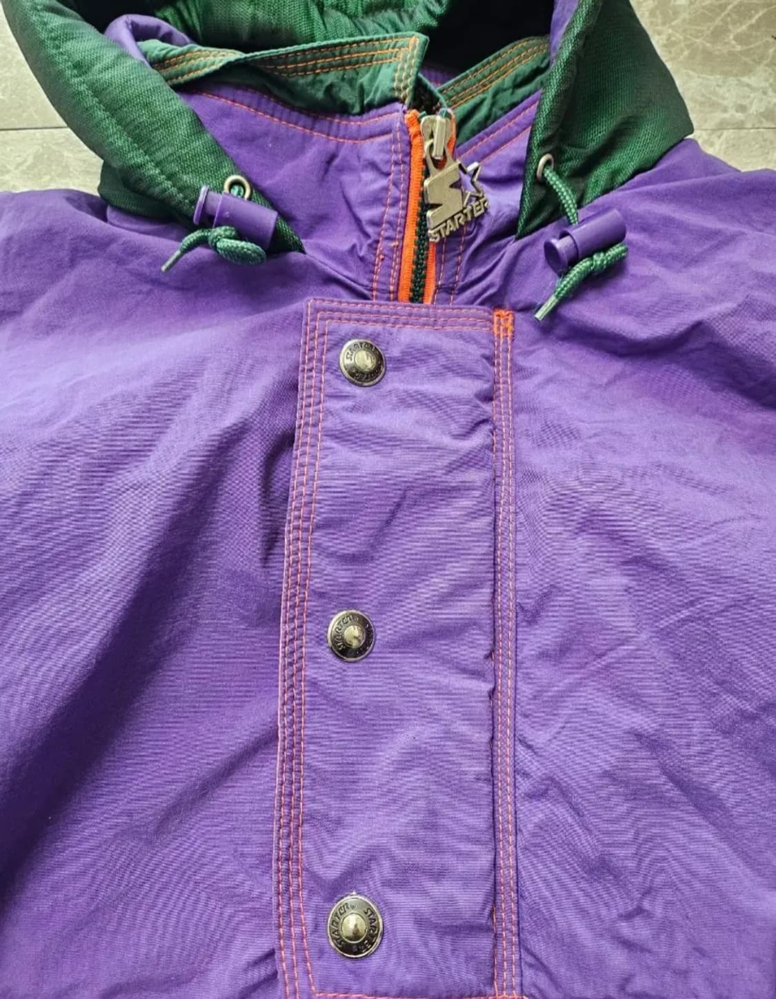 스타터 바람막이 아노락 반집업 후드 자켓 올드스쿨  M 상품이미지3