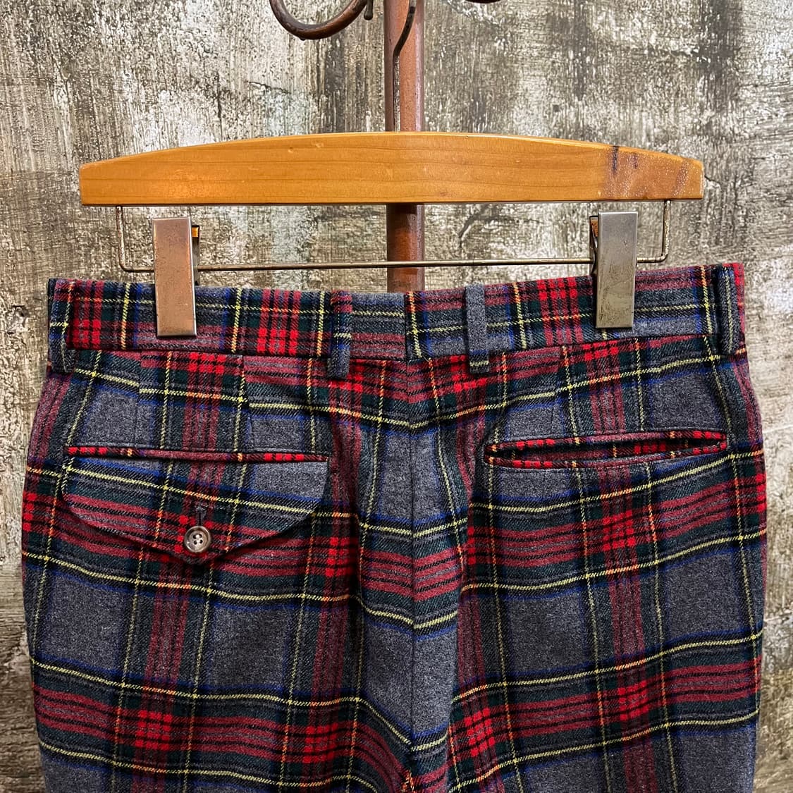 90s 빈티지 체크 울 트라우저 팬츠 상품이미지7