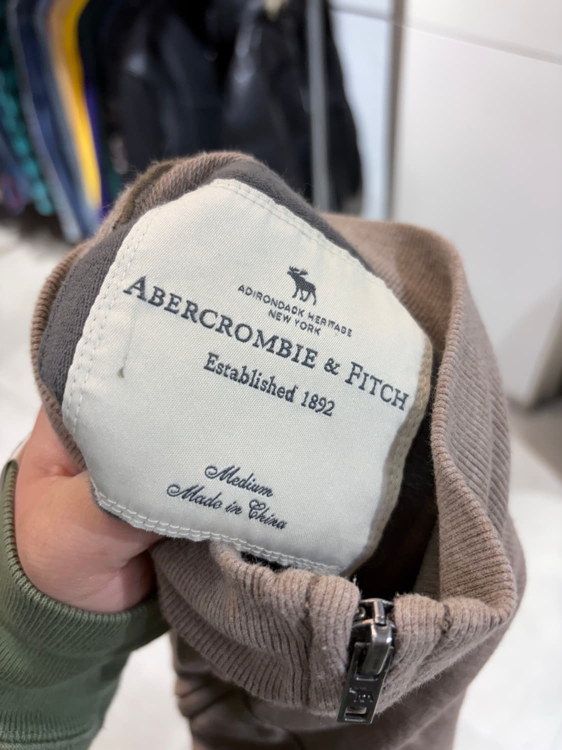 아베크롬비 모카 초코 브라운 집업 자켓 상품이미지9