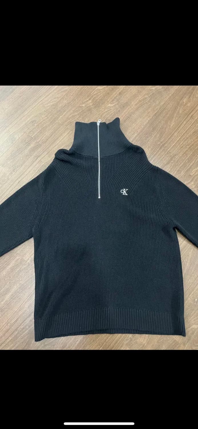 캘빈클라인 반 집업 하프 집업 니트 스웨터 블랙 상품이미지2