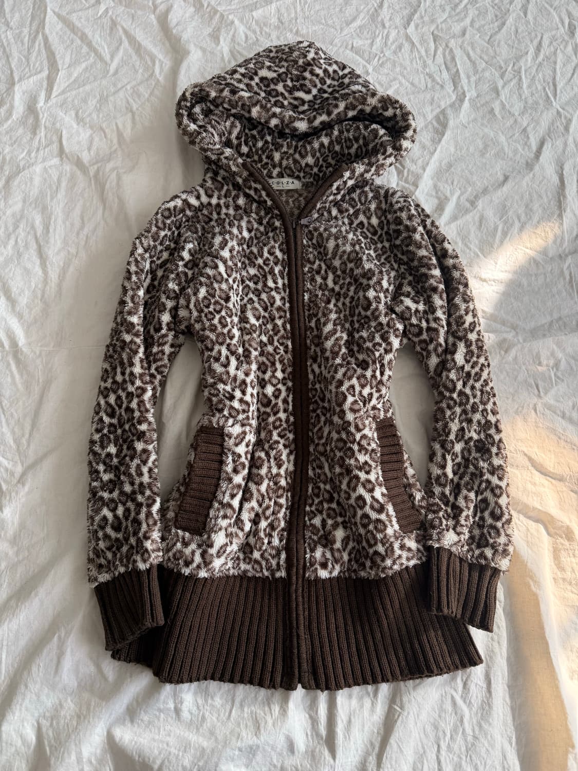 브라운 라떼갸루 갸루 호피 퍼집업 상품이미지1