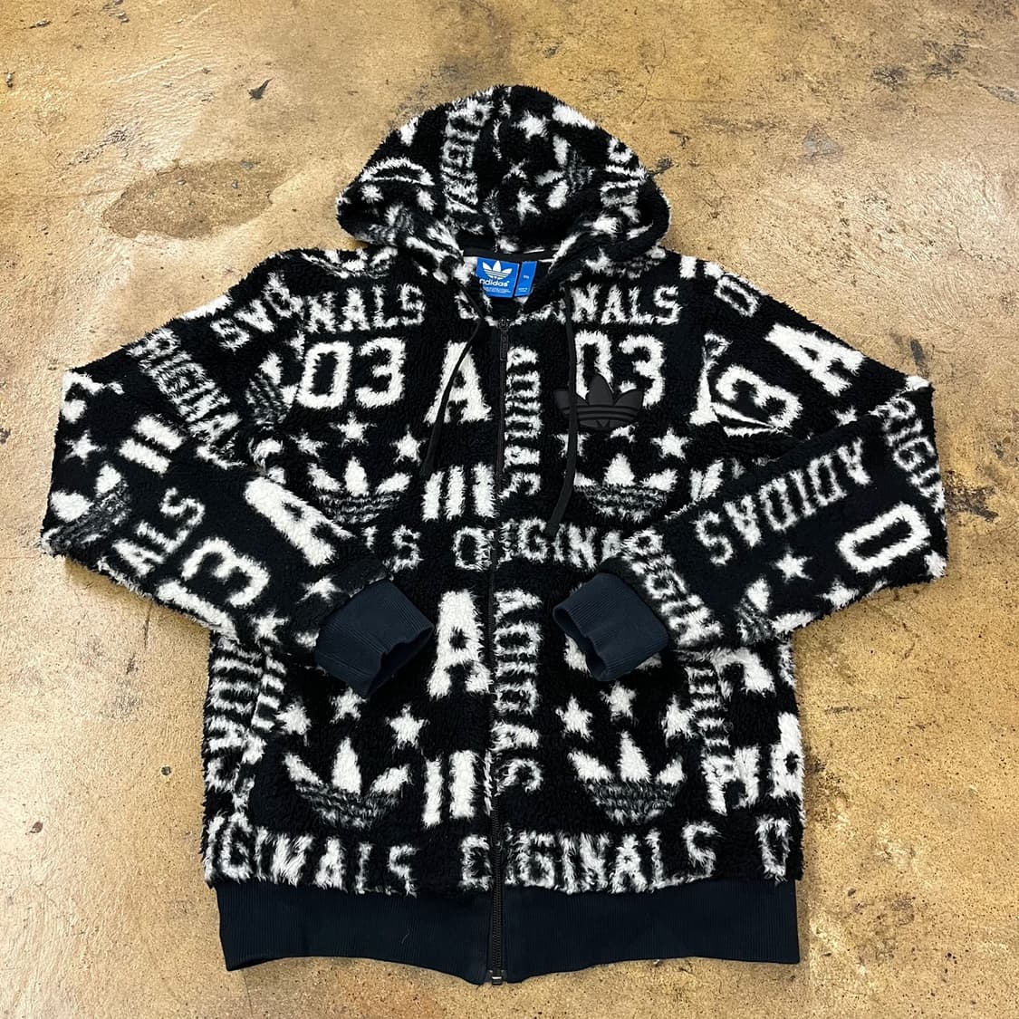 아디다스 백로고 패턴 후리스 후드집업 95 상품이미지2