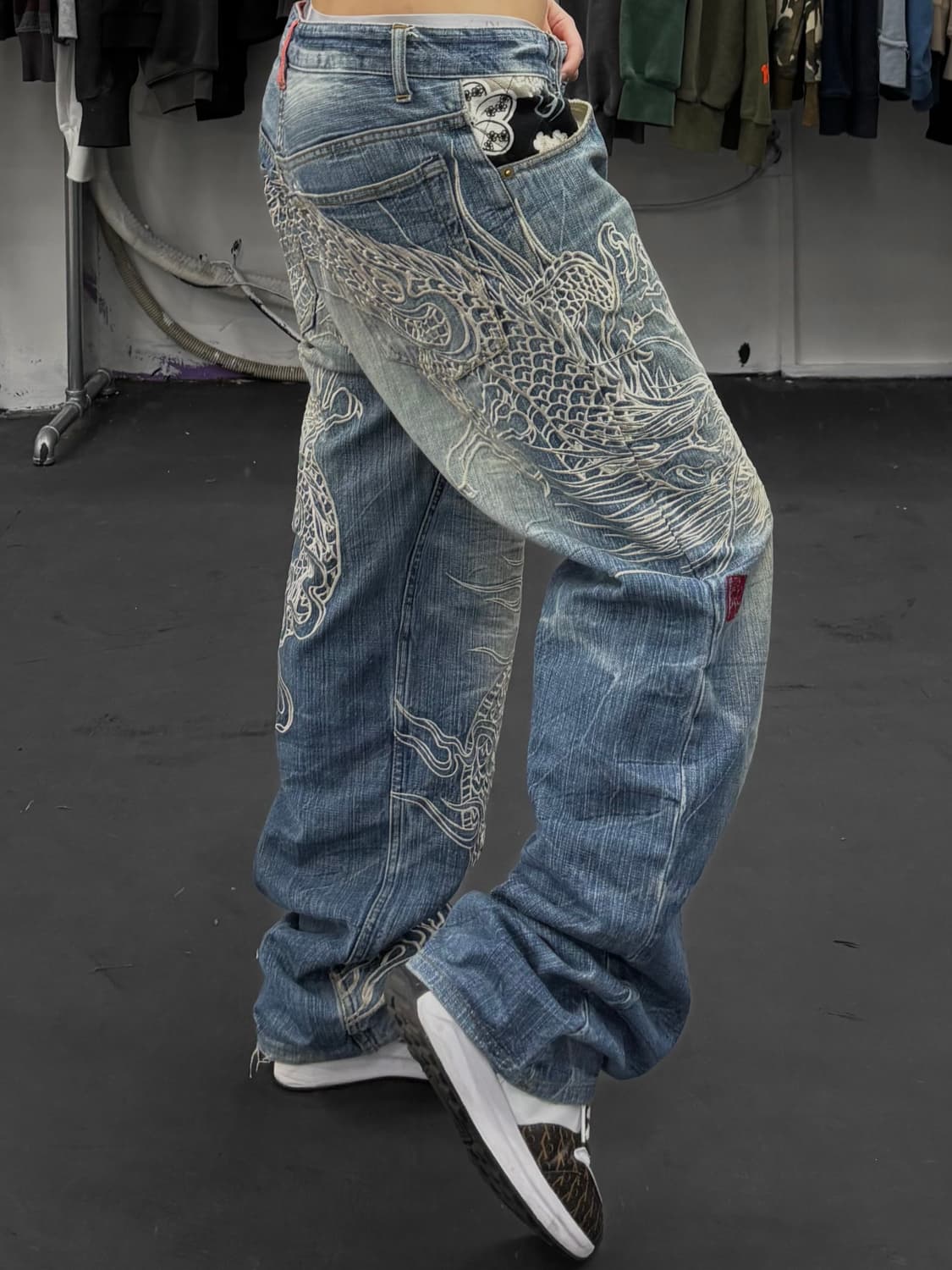 카라쿠리 타마시 오리엔탈 드래곤 데님팬츠 상품이미지1