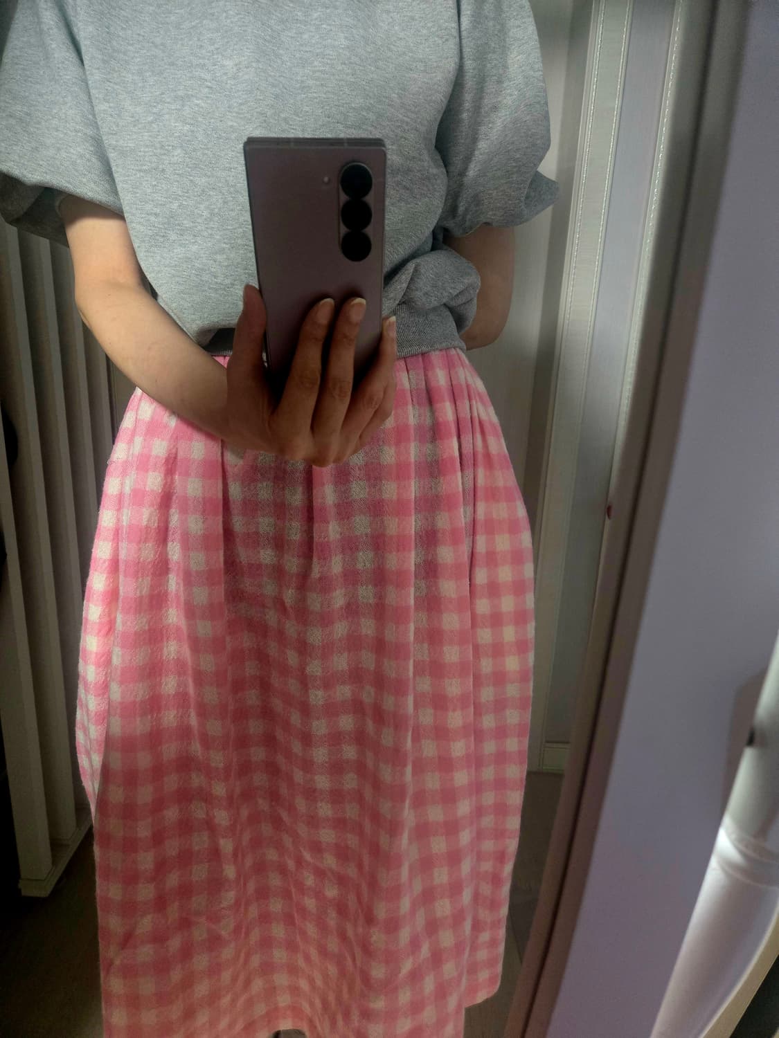 Tao 꼼데가르송 2025ss 깅엄체크 스커트  상품이미지4