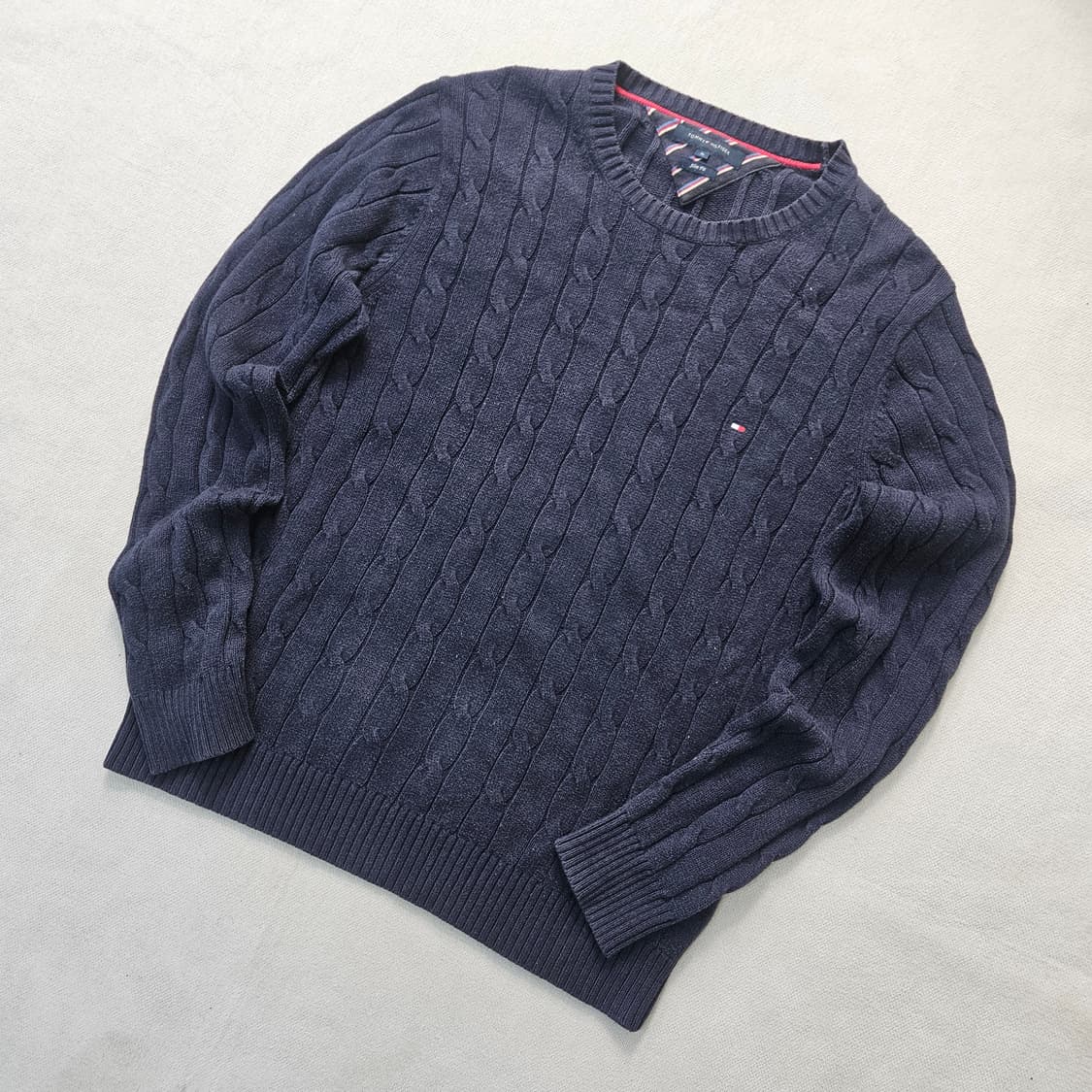 XL 타미힐피거 케이블 크루넥 니트 0327Y 상품이미지1