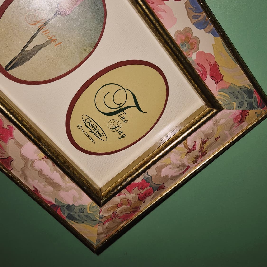 90s 키시마 핸드 플로랄 2구 우드 액자 상품이미지7