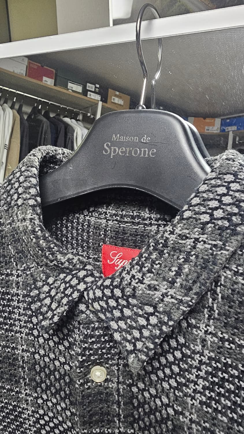 슈프림 베스킷 위브 플레이드 셔츠 블랙 xl 상품이미지2