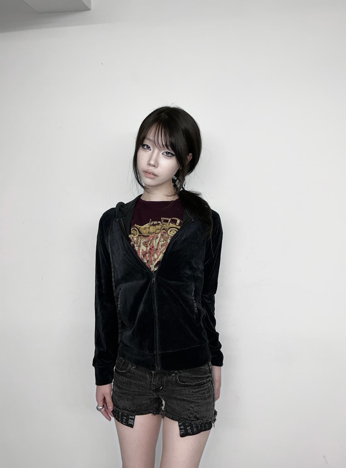Armani Exchange Velvet Hood Zip-up 상품이미지1