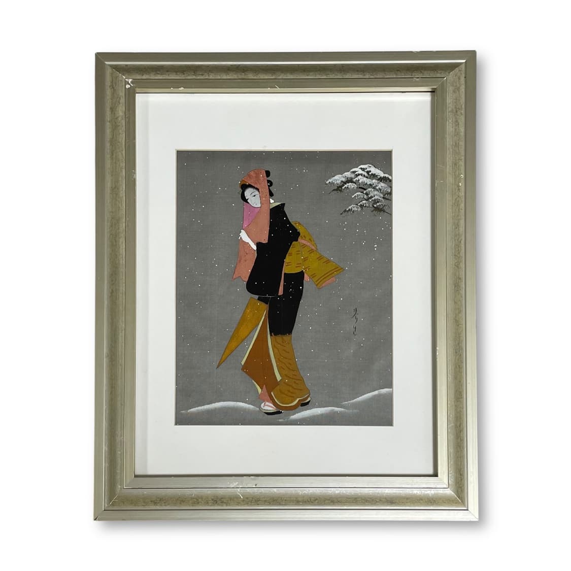 일본 게이샤 설원 원화 작품 상품이미지1