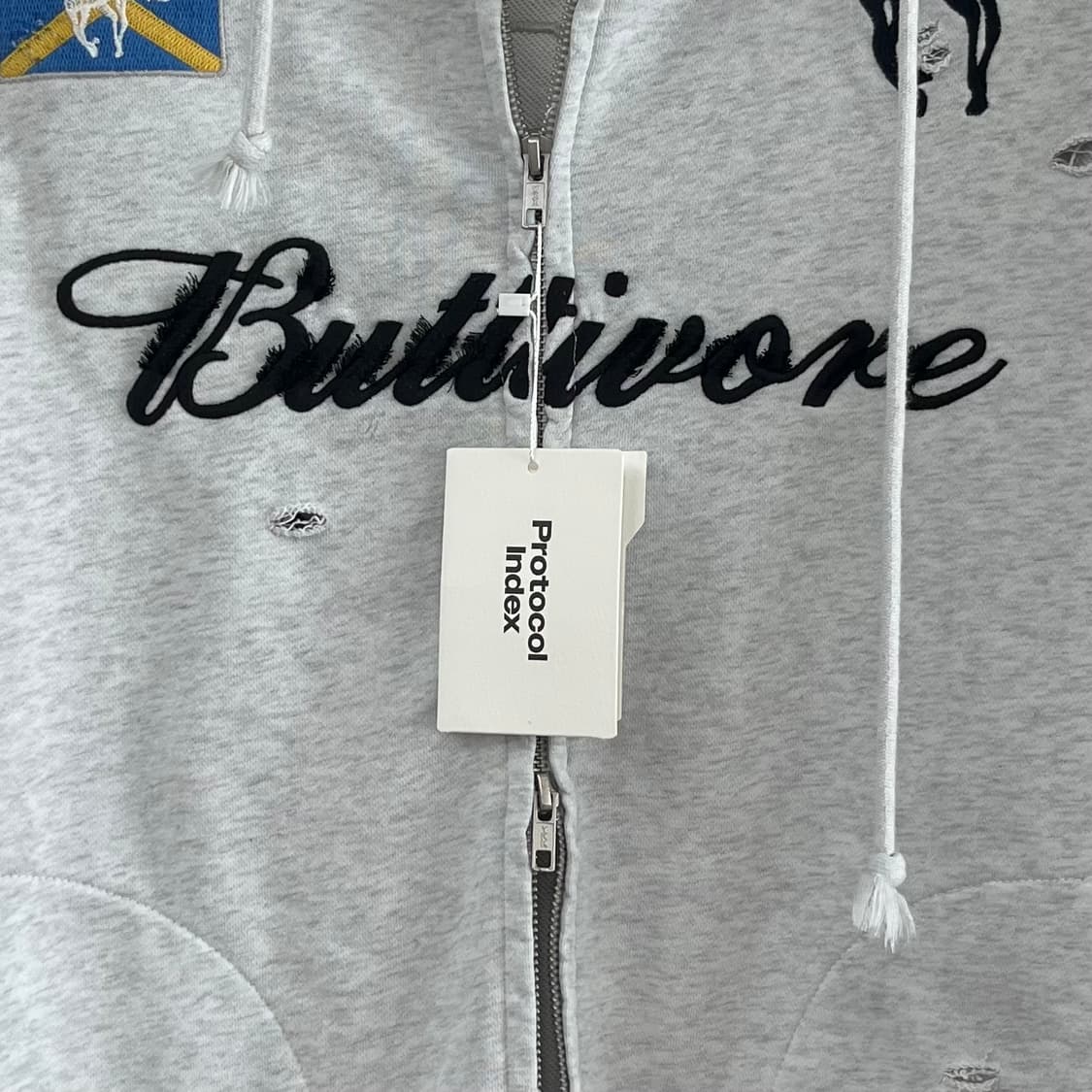 (새상품) 프로토콜 인덱스 버티보어 화이트 멜란지 후드집업 상품이미지7