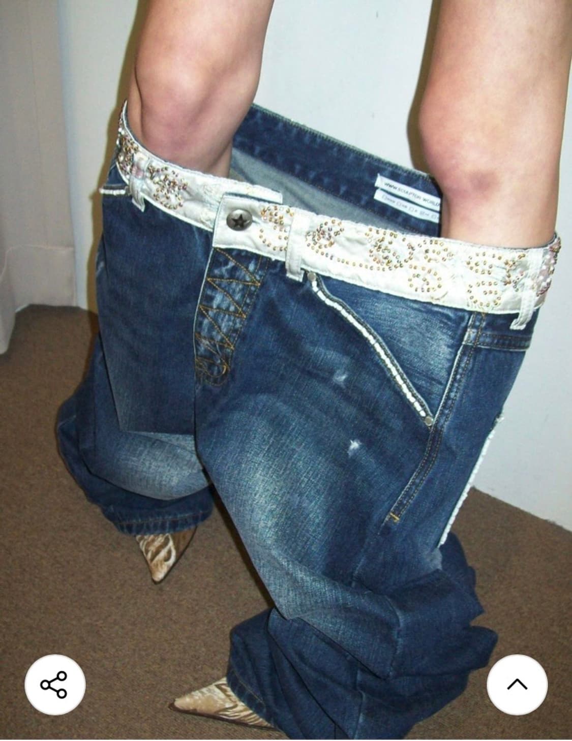 XL 스컬프터 beaded waist denim pants 인디고 블루 상품이미지1