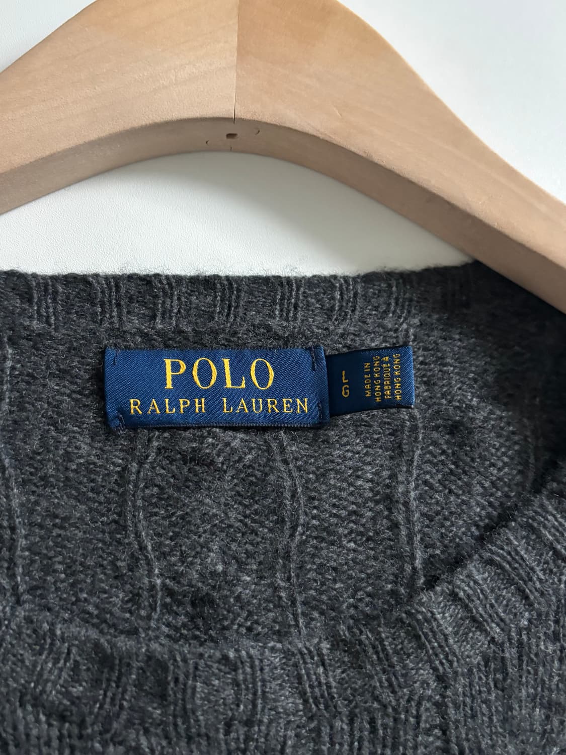 Polo 폴로 랄프로렌 신형 캐시미어 딥그레이 케이블 니트 상품이미지5