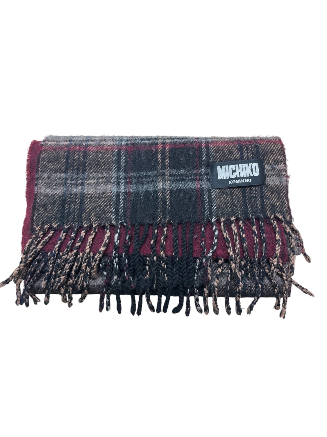 미치코 코시노 체크 울 머플러 상품이미지1