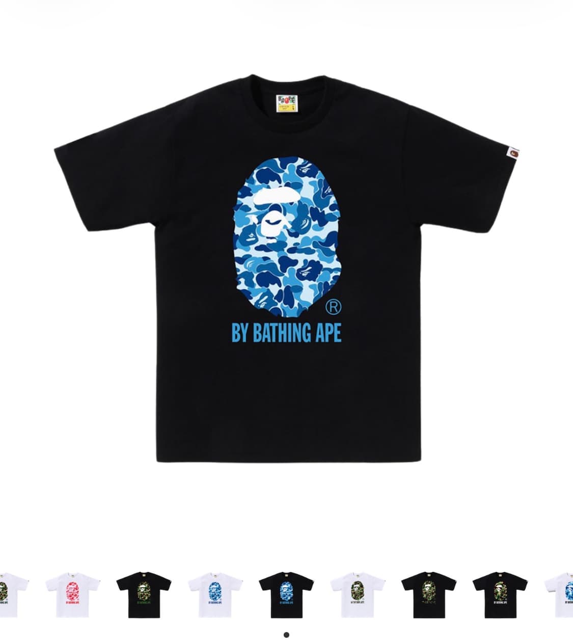 베이프 ABC 카모 바이 베이싱 에이프 티셔츠 블랙 블루 XL새상품 상품이미지1